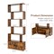 Costway Bookshelf with Cabinet 6-Tier S-Shaped Bookcase Storage Rack Rustic Brown/White/Black